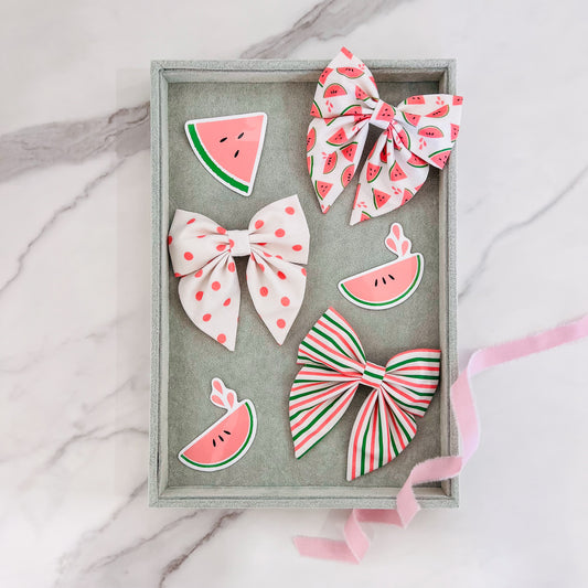 Watermelon Whimsy Collection – 3 Bow Bundle Set